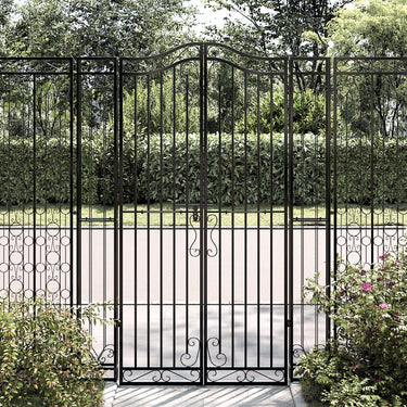 Vidaxl poort 121x8x180 cm smeedijzer zwart