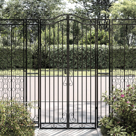 Vidaxl poort 121x8x180 cm smeedijzer zwart