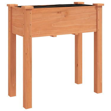 Vidaxl plantenbak met voering 71x37x76 cm massief vurenhout bruin