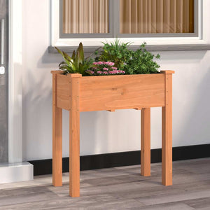 Vidaxl plantenbak met voering 71x37x76 cm massief vurenhout bruin