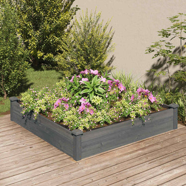 Vidaxl plantenbak verhoogd met voering 120x120x25 cm vurenhout grijs