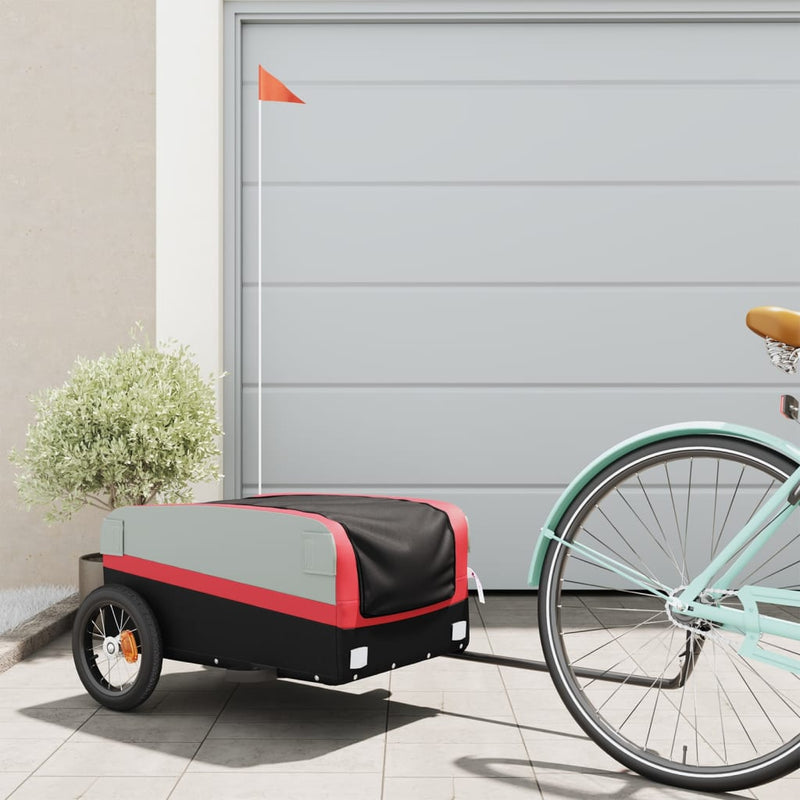 Load image into Gallery viewer, Vidaxl fietstrailer 30 kg ijzer zwart en rood
