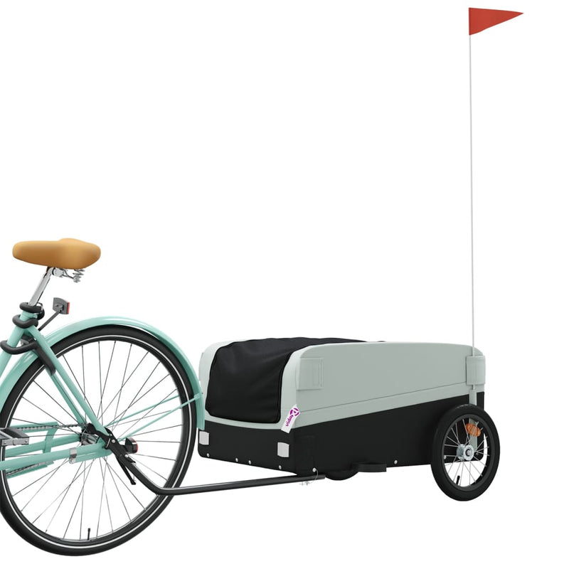 Load image into Gallery viewer, Vidaxl fietstrailer 45 kg ijzer zwart en grijs
