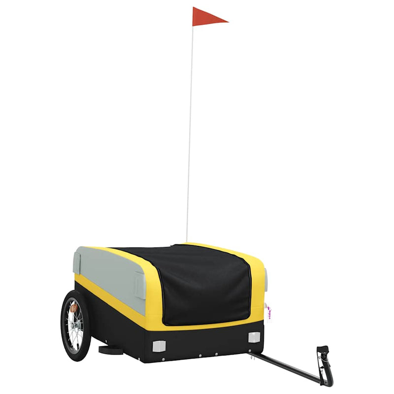 Load image into Gallery viewer, Vidaxl fietstrailer 45 kg ijzer zwart en geel
