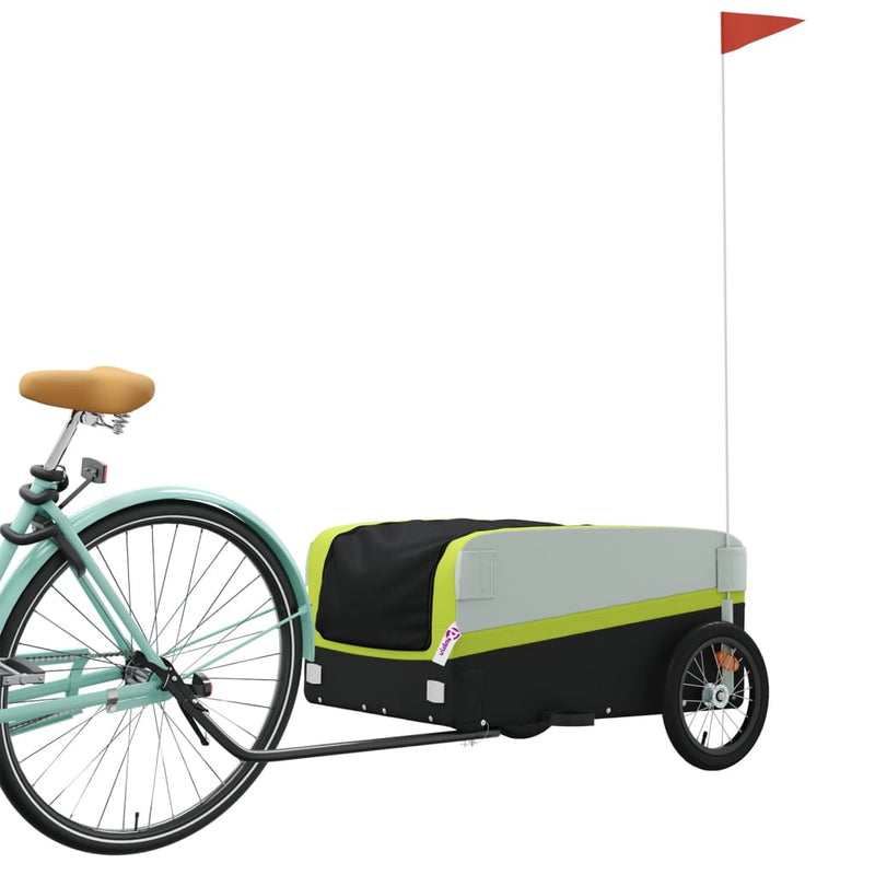 Load image into Gallery viewer, Vidaxl fietstrailer 45 kg ijzer zwart en groen
