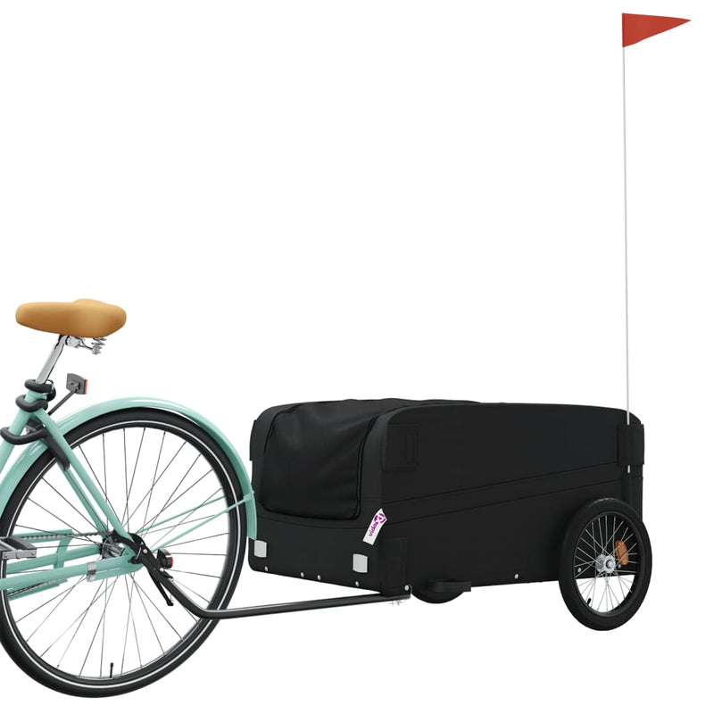Load image into Gallery viewer, Vidaxl fietstrailer 45 kg ijzer zwart
