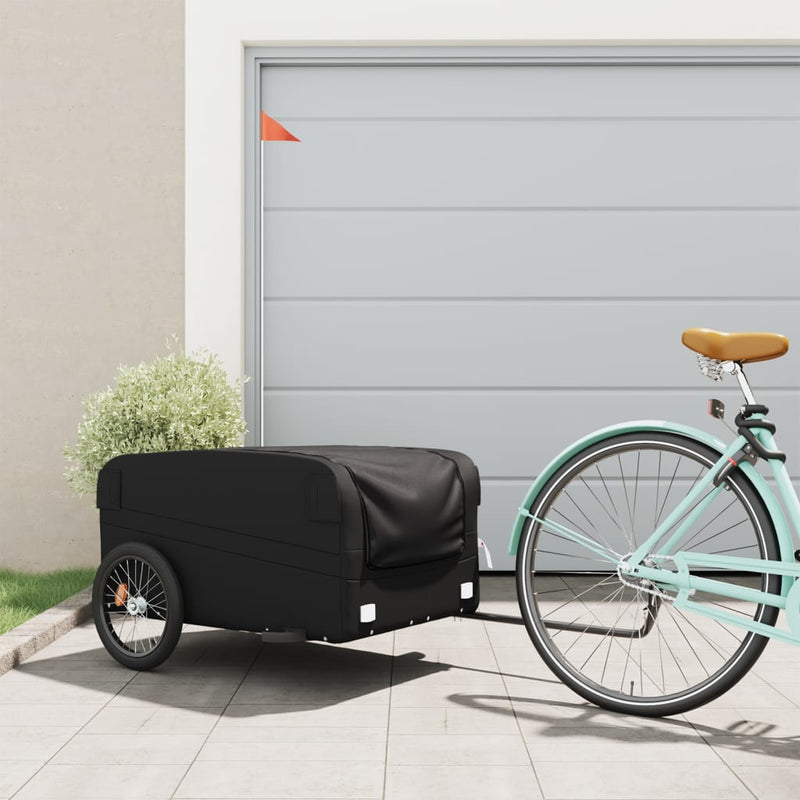 Load image into Gallery viewer, Vidaxl fietstrailer 45 kg ijzer zwart
