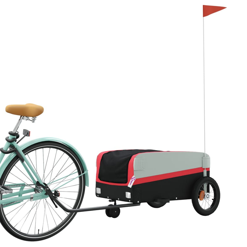 Load image into Gallery viewer, Vidaxl fietstrailer 30 kg ijzer zwart en rood
