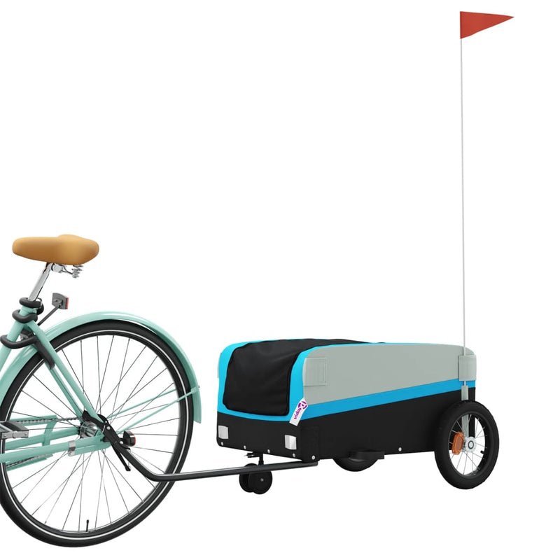 Load image into Gallery viewer, Vidaxl fietstrailer 30 kg ijzer zwart en blauw
