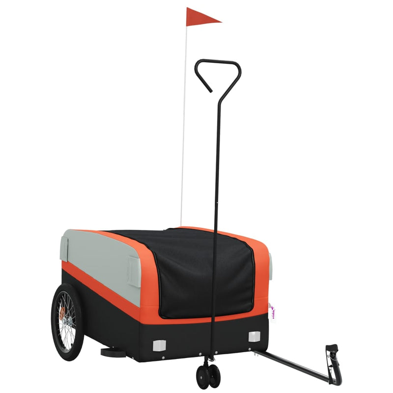 Load image into Gallery viewer, Vidaxl fietstrailer 45 kg ijzer zwart en oranje
