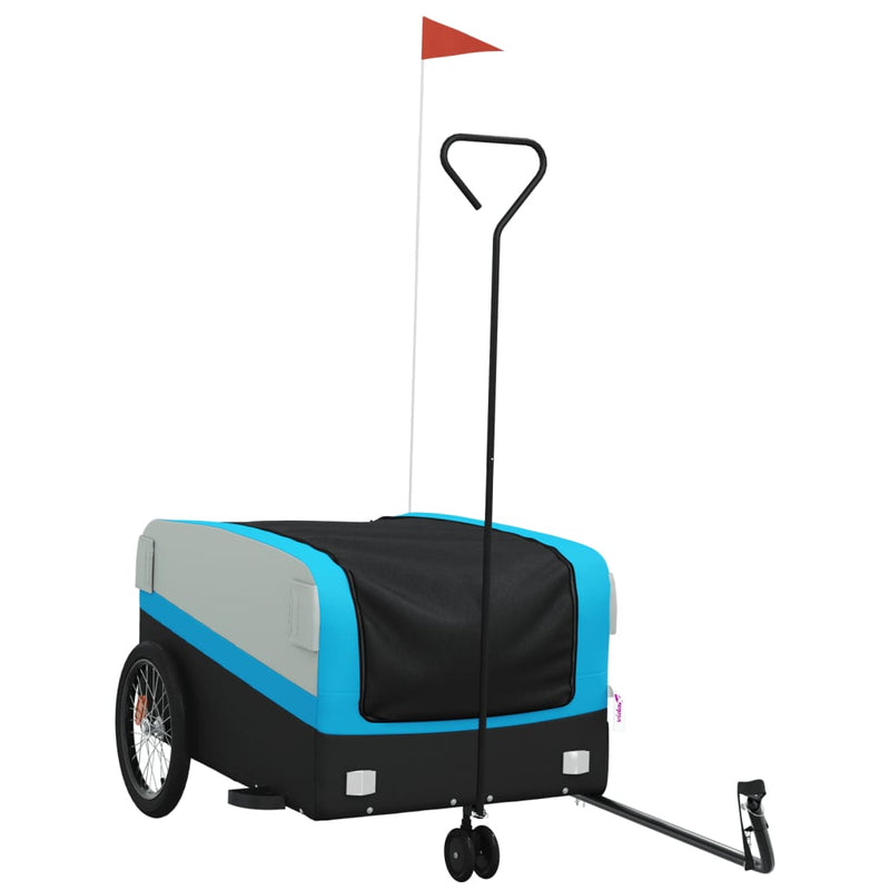 Load image into Gallery viewer, Vidaxl fietstrailer 45 kg ijzer zwart en blauw
