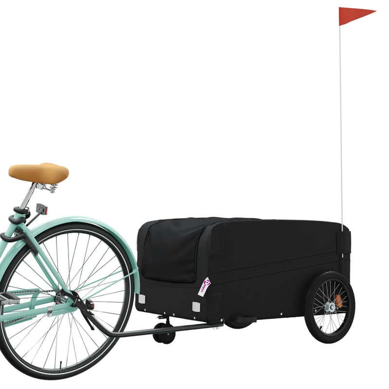 Afbeelding laden in galerijviewer, Vidaxl fietstrailer 45 kg ijzer zwart
