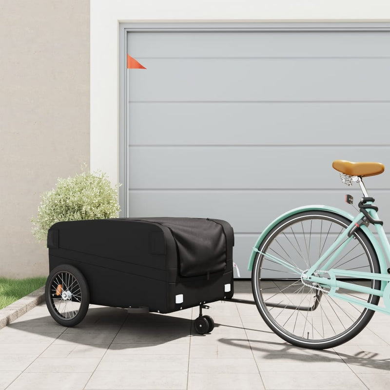 Afbeelding laden in galerijviewer, Vidaxl fietstrailer 45 kg ijzer zwart
