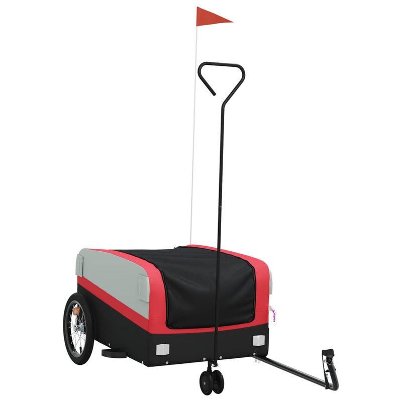 Load image into Gallery viewer, Vidaxl fietstrailer 45 kg ijzer zwart en rood
