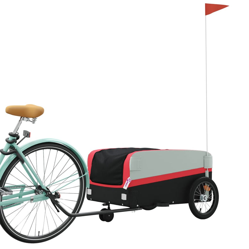 Load image into Gallery viewer, Vidaxl fietstrailer 45 kg ijzer zwart en rood
