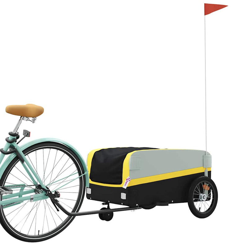 Load image into Gallery viewer, Vidaxl fietstrailer 45 kg ijzer zwart en geel
