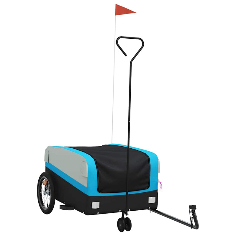 Load image into Gallery viewer, Vidaxl fietstrailer 45 kg ijzer zwart en blauw
