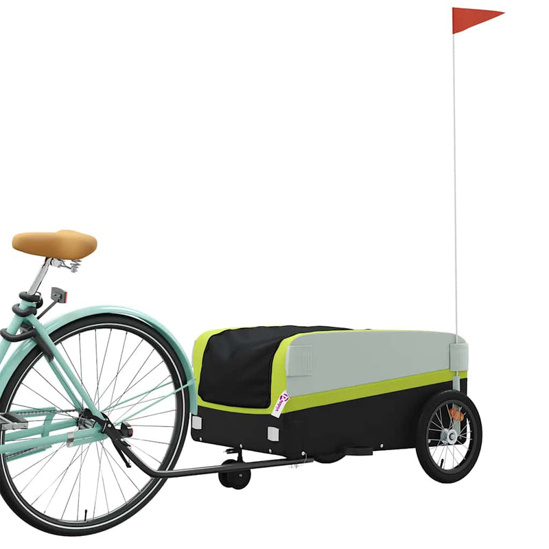 Load image into Gallery viewer, Vidaxl fietstrailer 45 kg ijzer zwart en groen
