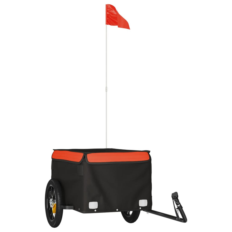 Afbeelding laden in galerijviewer, Vidaxl fietstrailer 30 kg ijzer zwart en oranje
