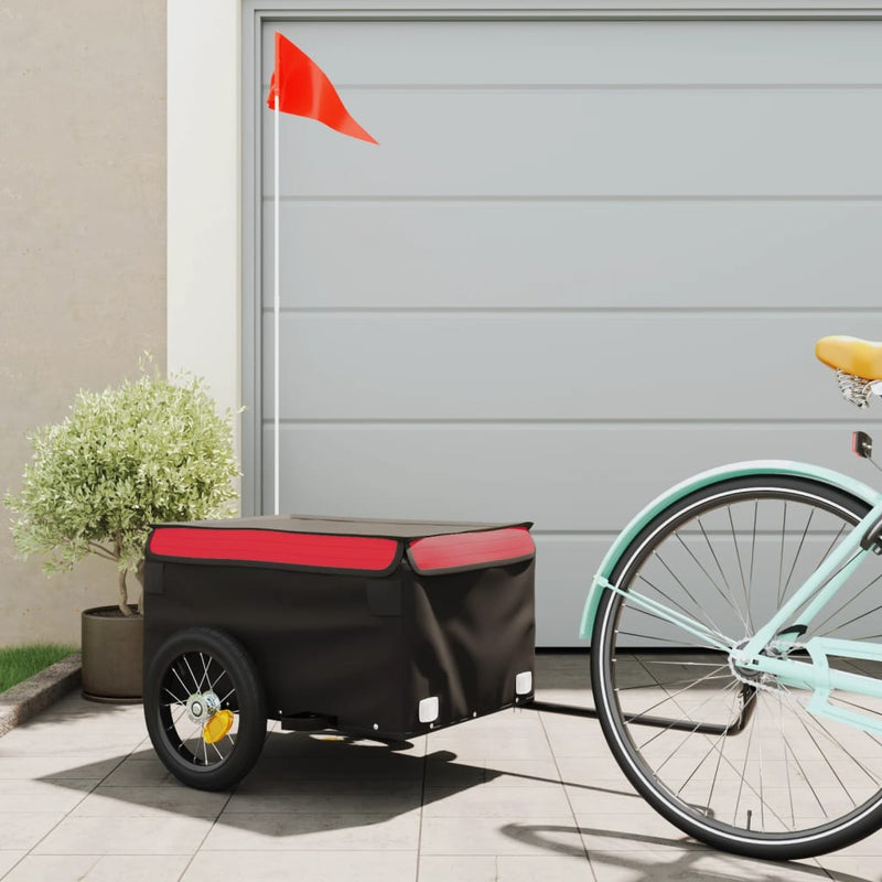 Load image into Gallery viewer, Vidaxl fietstrailer 30 kg ijzer zwart en rood
