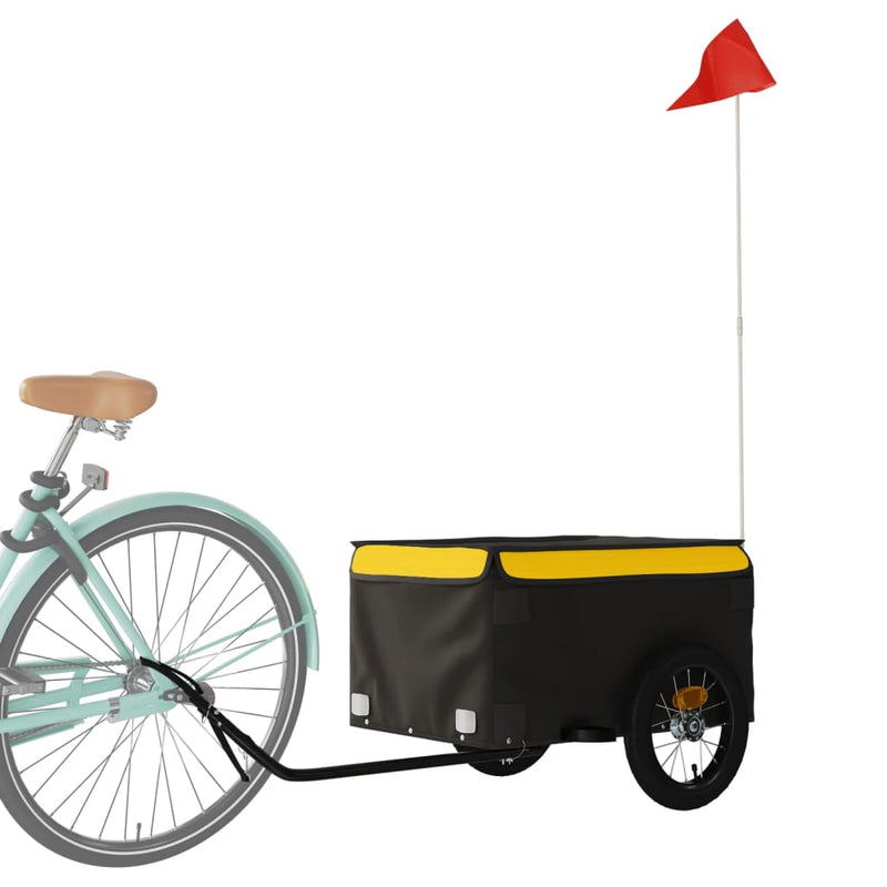 Load image into Gallery viewer, VidaXL Fietstrailer 30 kg ijzer zwart en geel

