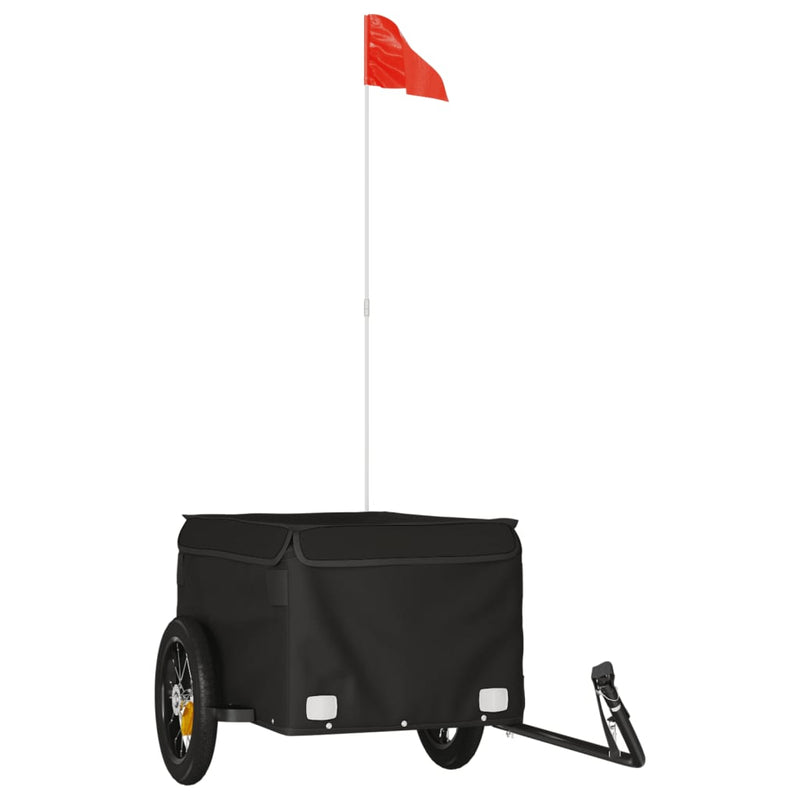 Chargez l'image dans la visionneuse de la galerie, Vidaxl fietstrailer 30 kg ijzer zwart
