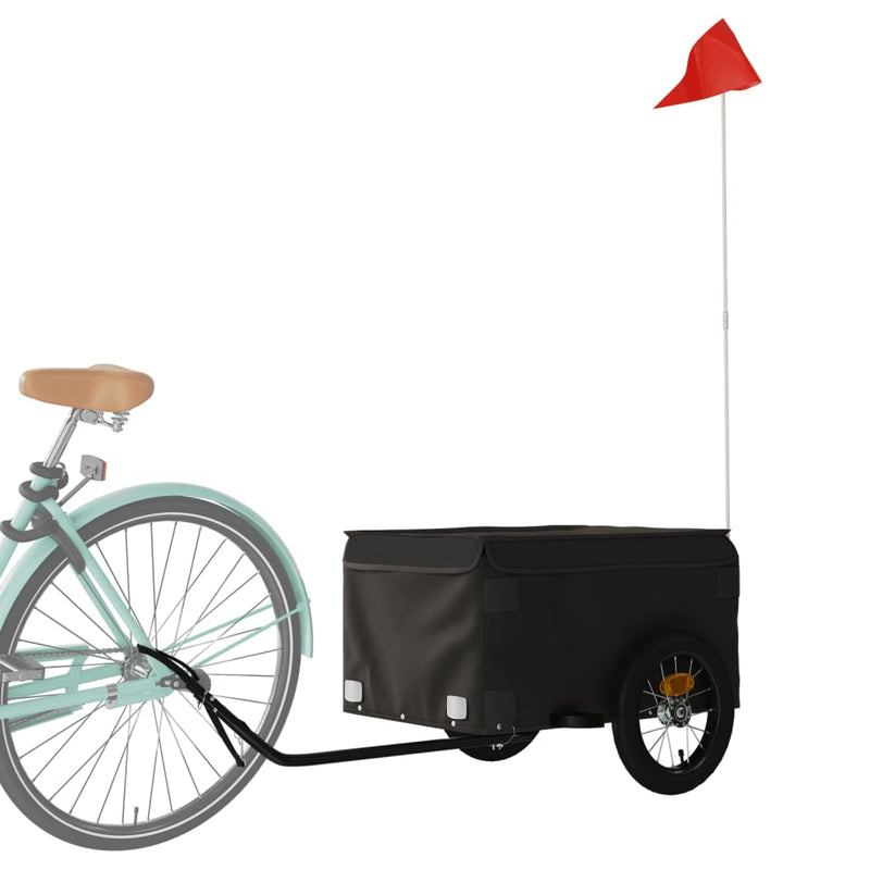 Chargez l'image dans la visionneuse de la galerie, Vidaxl fietstrailer 30 kg ijzer zwart
