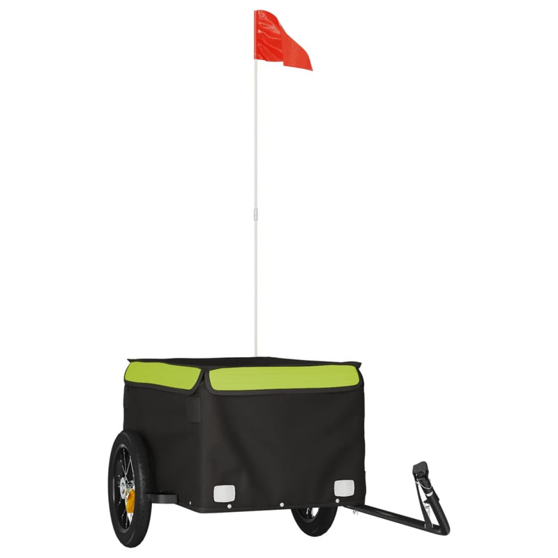 Load image into Gallery viewer, Vidaxl fietstrailer 30 kg ijzer zwart en groen
