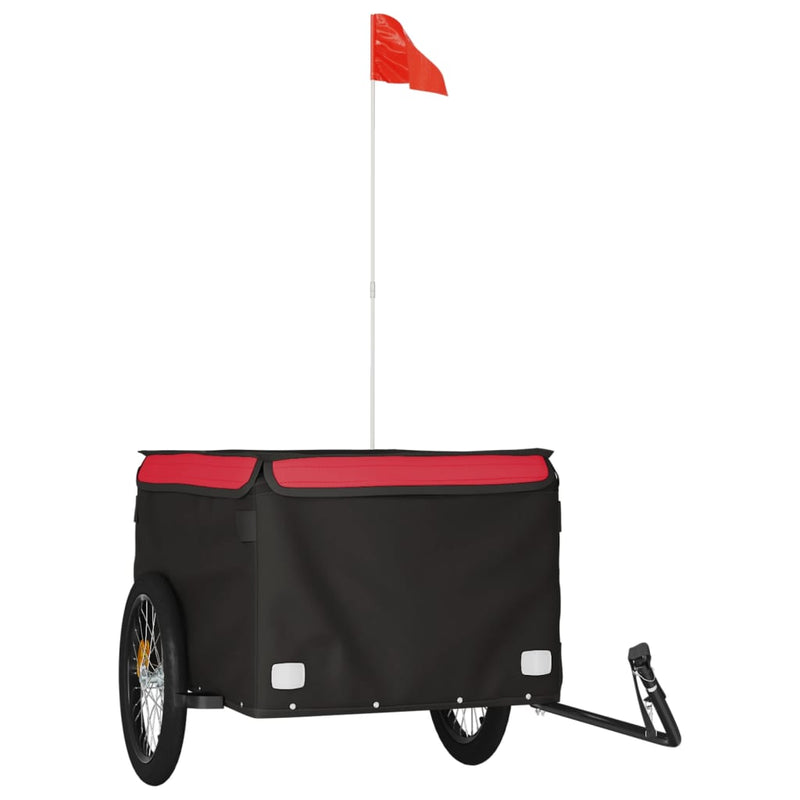 Load image into Gallery viewer, Vidaxl fietstrailer 45 kg ijzer zwart en rood
