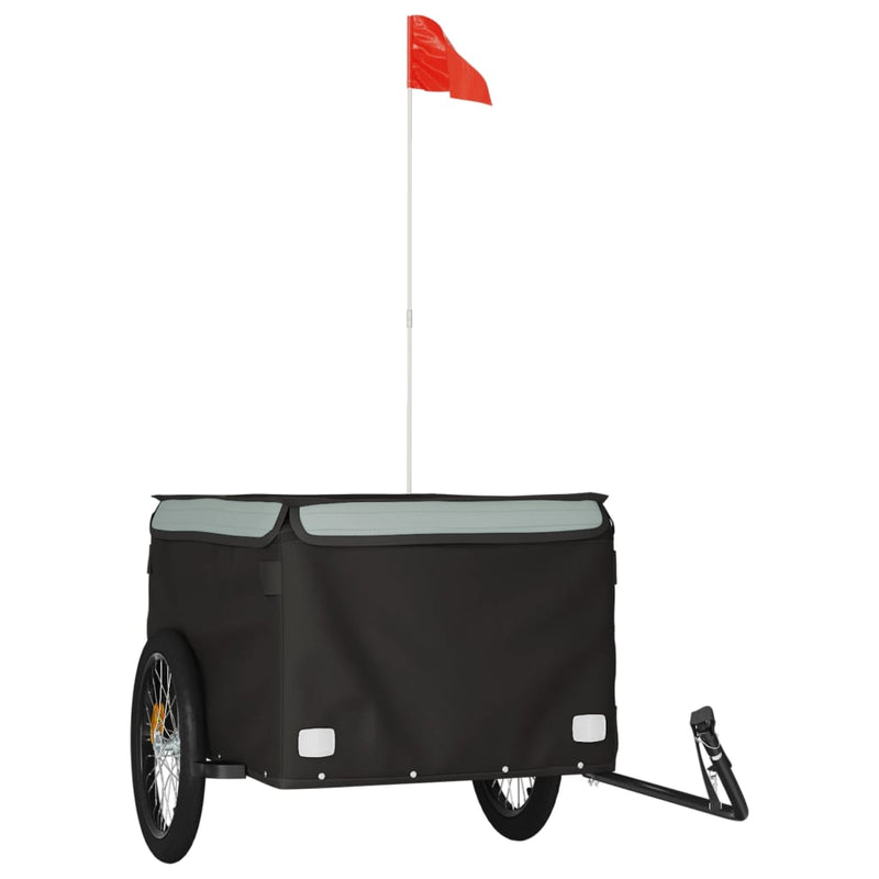 Chargez l'image dans la visionneuse de la galerie, Vidaxl fietstrailer 45 kg ijzer zwart en grijs
