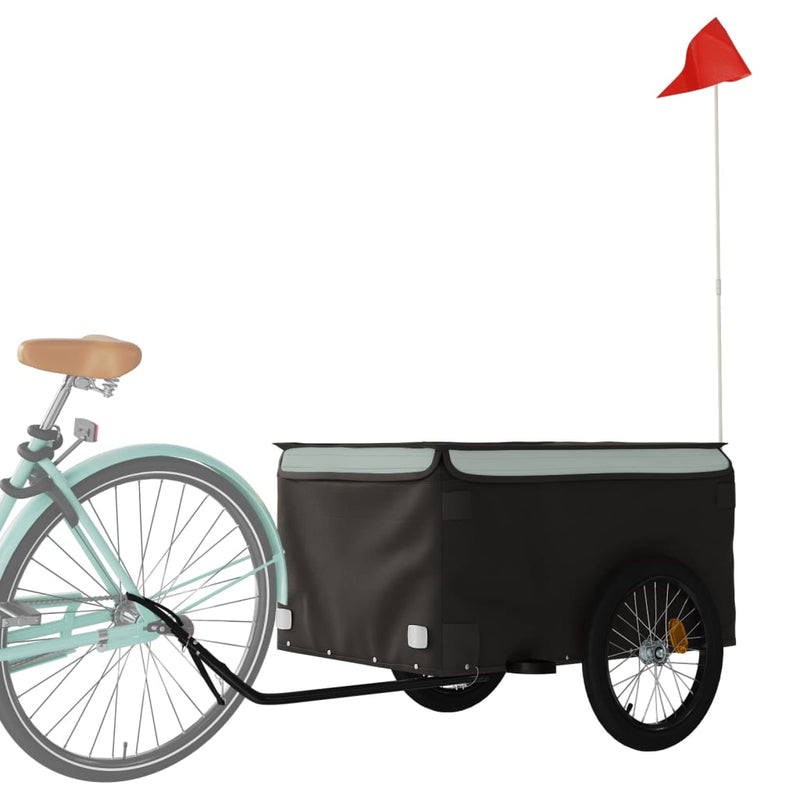 Chargez l'image dans la visionneuse de la galerie, Vidaxl fietstrailer 45 kg ijzer zwart en grijs
