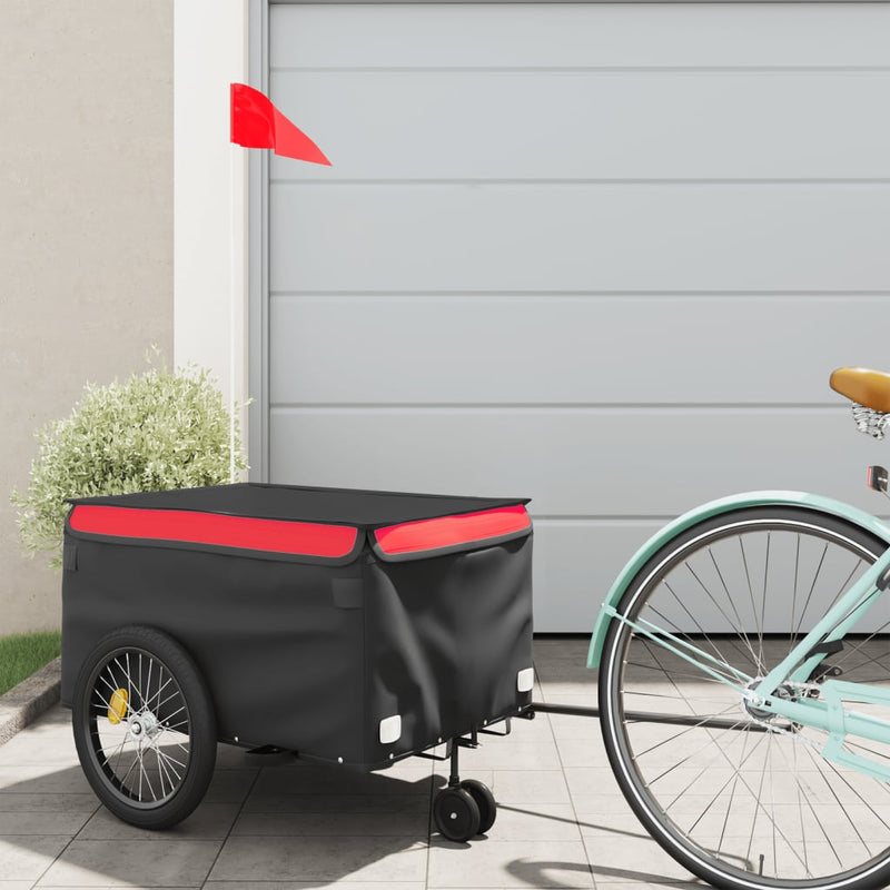 Load image into Gallery viewer, Vidaxl fietstrailer 30 kg ijzer zwart en rood
