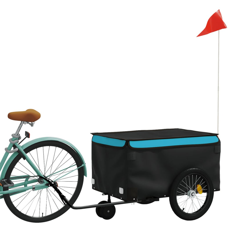 Load image into Gallery viewer, Vidaxl fietstrailer 30 kg ijzer zwart en blauw
