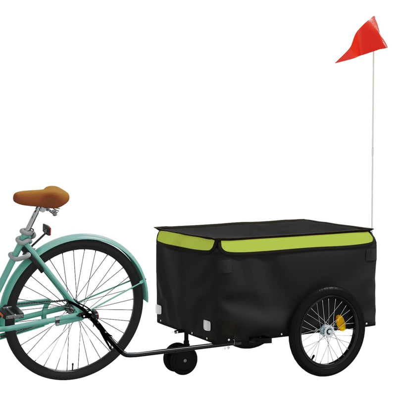 Load image into Gallery viewer, Vidaxl fietstrailer 30 kg ijzer zwart en groen
