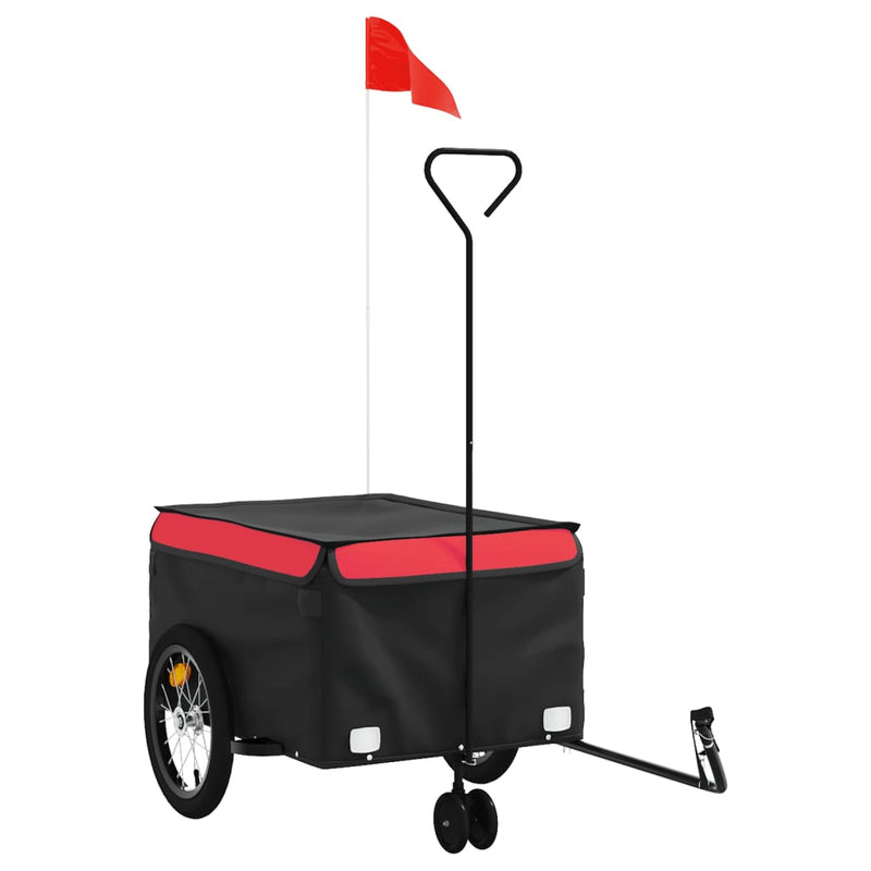 Load image into Gallery viewer, Vidaxl fietstrailer 45 kg ijzer zwart en rood
