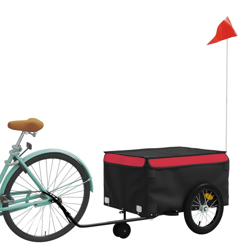 Load image into Gallery viewer, Vidaxl fietstrailer 45 kg ijzer zwart en rood
