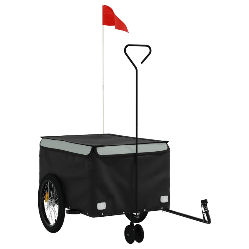 Load image into Gallery viewer, Vidaxl fietstrailer 45 kg ijzer zwart en grijs

