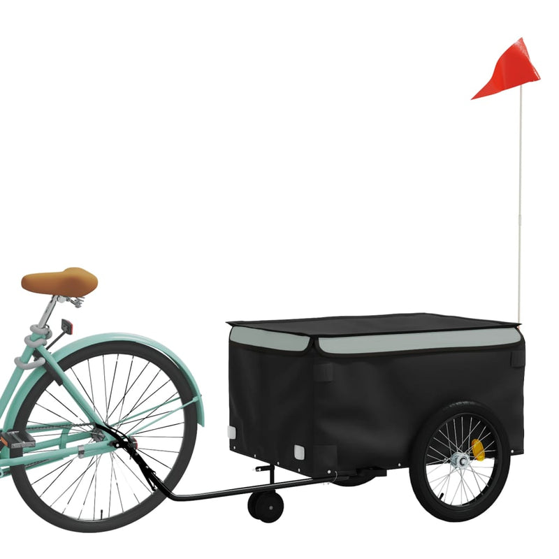 Load image into Gallery viewer, Vidaxl fietstrailer 45 kg ijzer zwart en grijs
