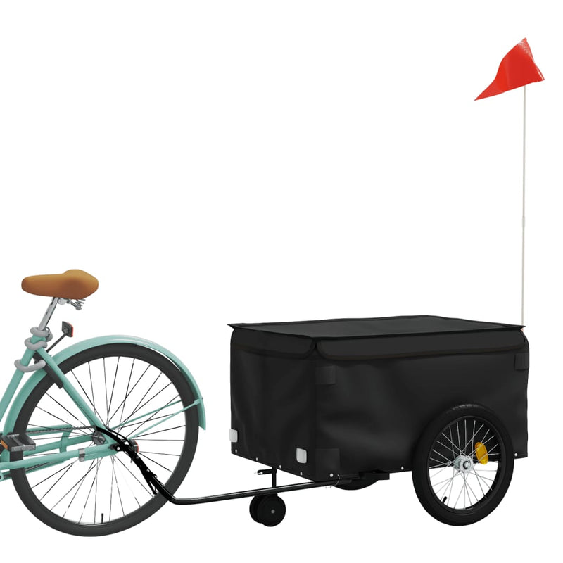 Load image into Gallery viewer, Vidaxl fietstrailer 45 kg ijzer zwart
