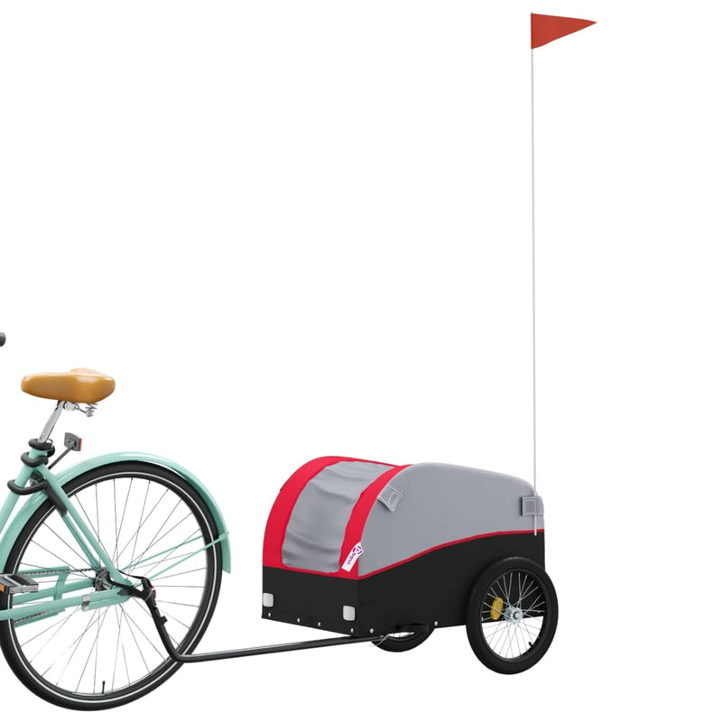 Load image into Gallery viewer, Vidaxl fietstrailer 30 kg ijzer zwart en rood
