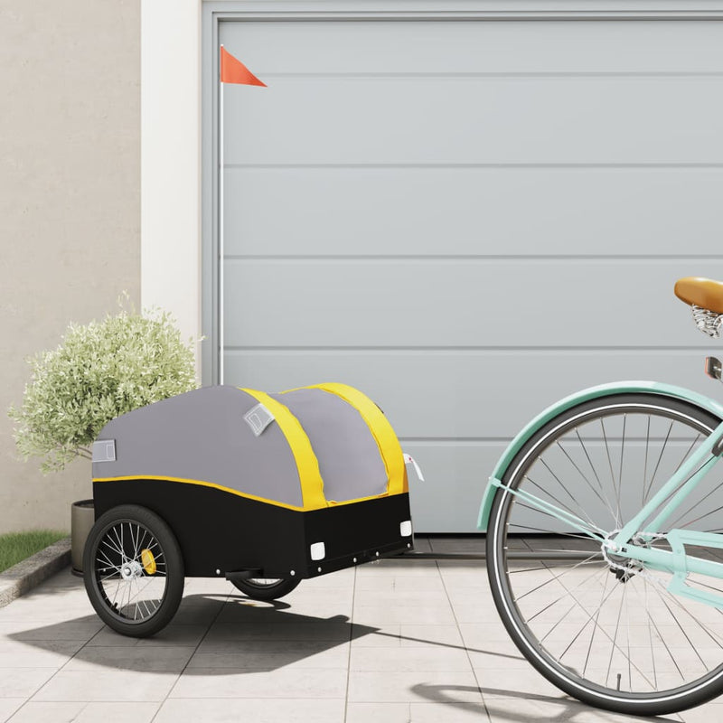 Load image into Gallery viewer, Vidaxl fietstrailer 30 kg ijzer zwart en geel
