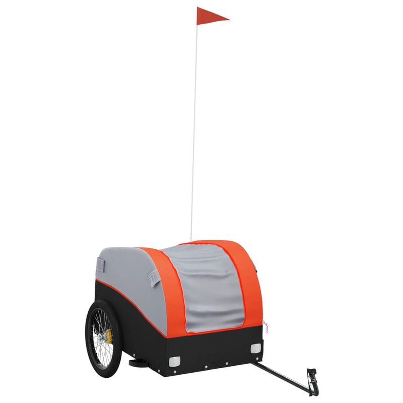Chargez l'image dans la visionneuse de la galerie, Vidaxl fietstrailer 45 kg ijzer zwart en oranje

