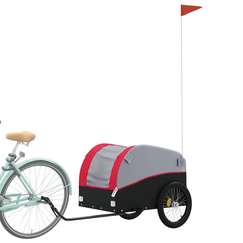 Load image into Gallery viewer, Vidaxl fietstrailer 45 kg ijzer zwart en rood
