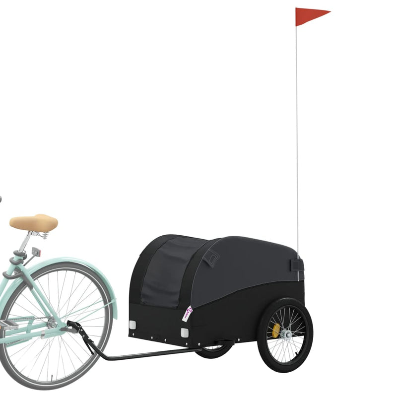 Load image into Gallery viewer, Vidaxl fietstrailer 45 kg ijzer zwart
