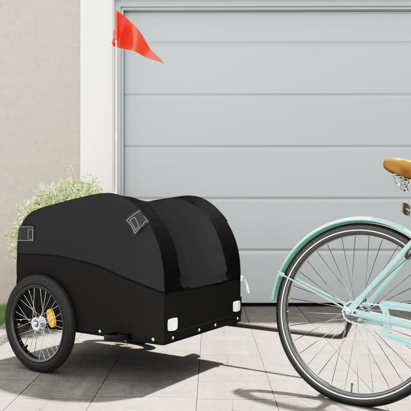 Load image into Gallery viewer, Vidaxl fietstrailer 45 kg ijzer zwart
