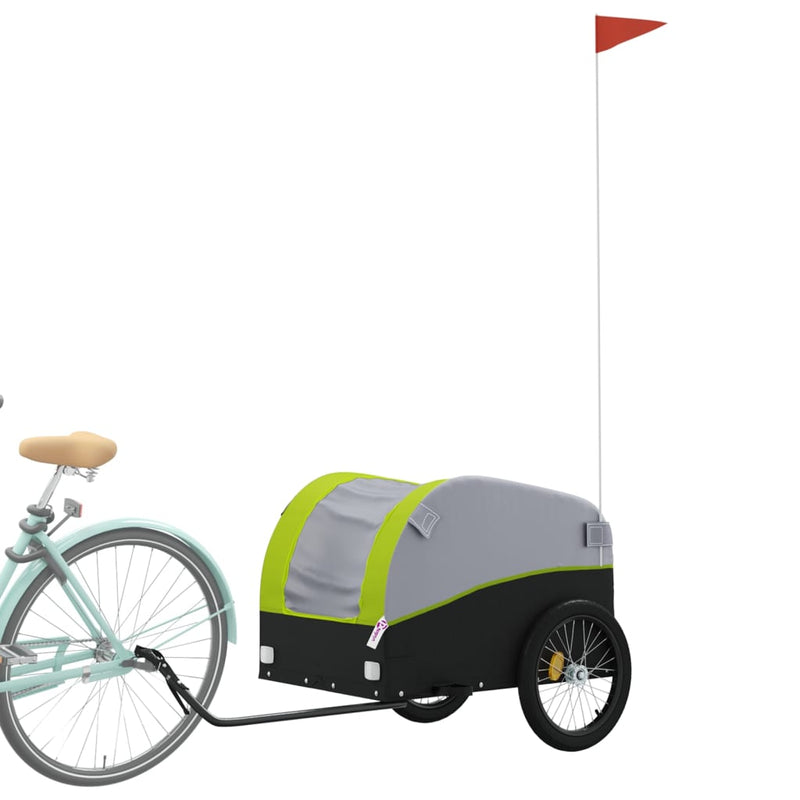 Load image into Gallery viewer, Vidaxl fietstrailer 45 kg ijzer zwart en groen
