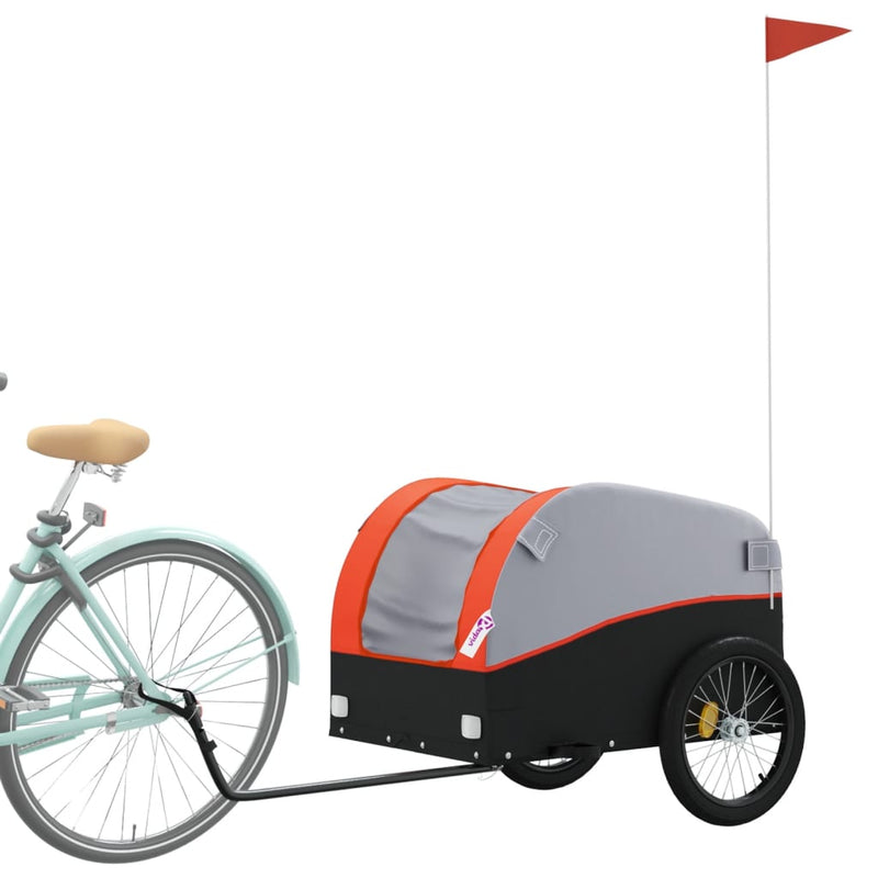 Load image into Gallery viewer, Vidaxl fietstrailer 45 kg ijzer zwart en oranje
