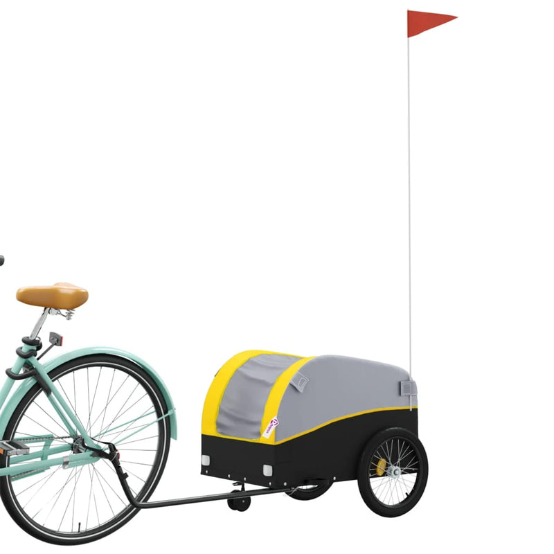 Load image into Gallery viewer, Vidaxl fietstrailer 30 kg ijzer zwart en geel

