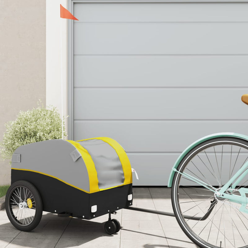 Load image into Gallery viewer, Vidaxl fietstrailer 30 kg ijzer zwart en geel
