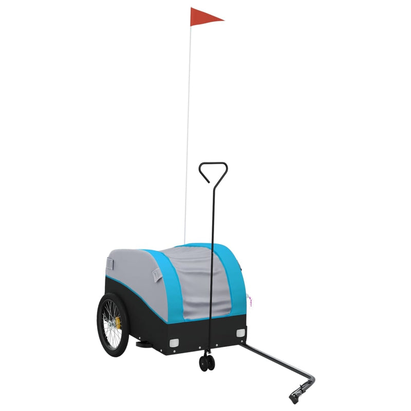 Load image into Gallery viewer, Vidaxl fietstrailer 30 kg ijzer zwart en blauw
